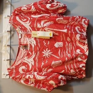 C&C California Linen Blend Crop Top, Size Large